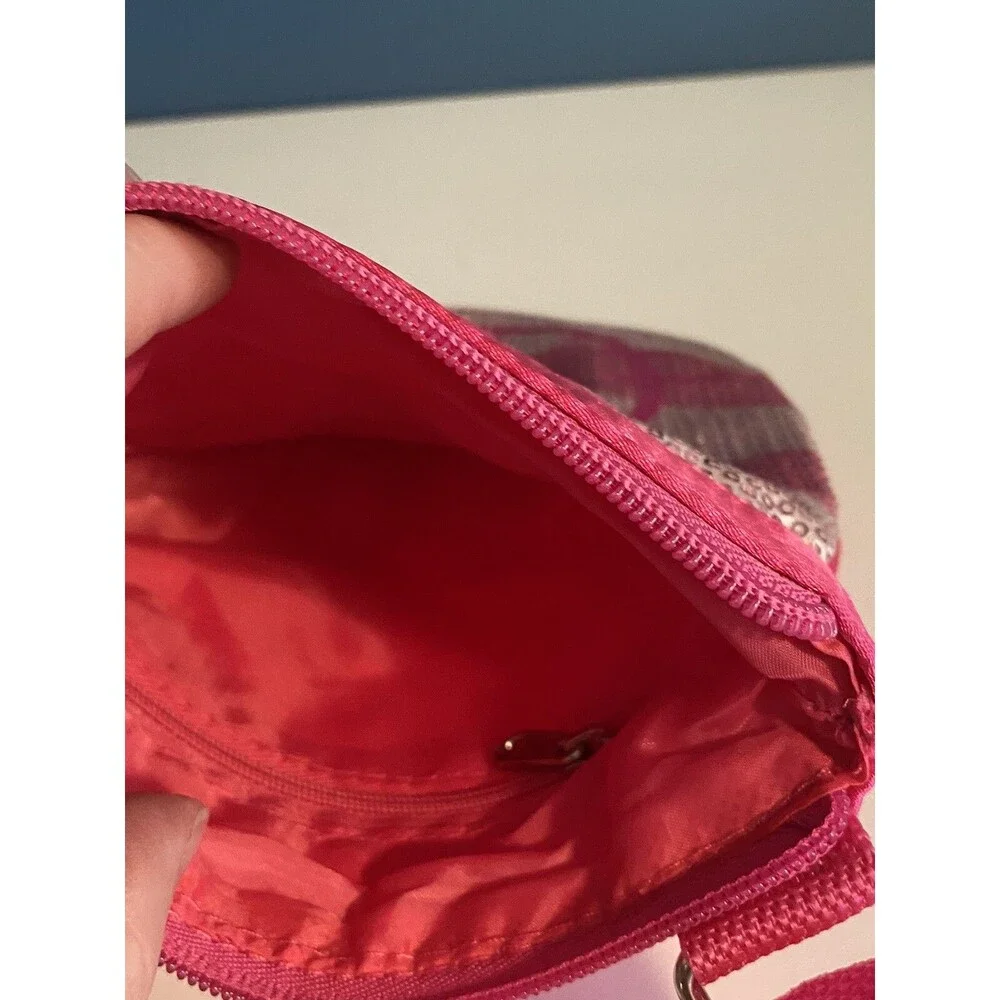 Hello Kitty Pink Stripe Sequined Girl's Crossbody Bag 2012 Adjust Strap NWT 8x8”